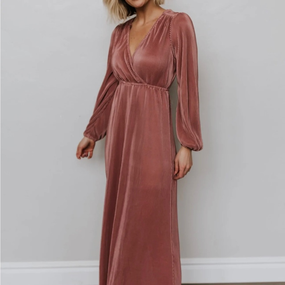 Baltic Born Venus Pleated Maxi Dress Size Small - Rose